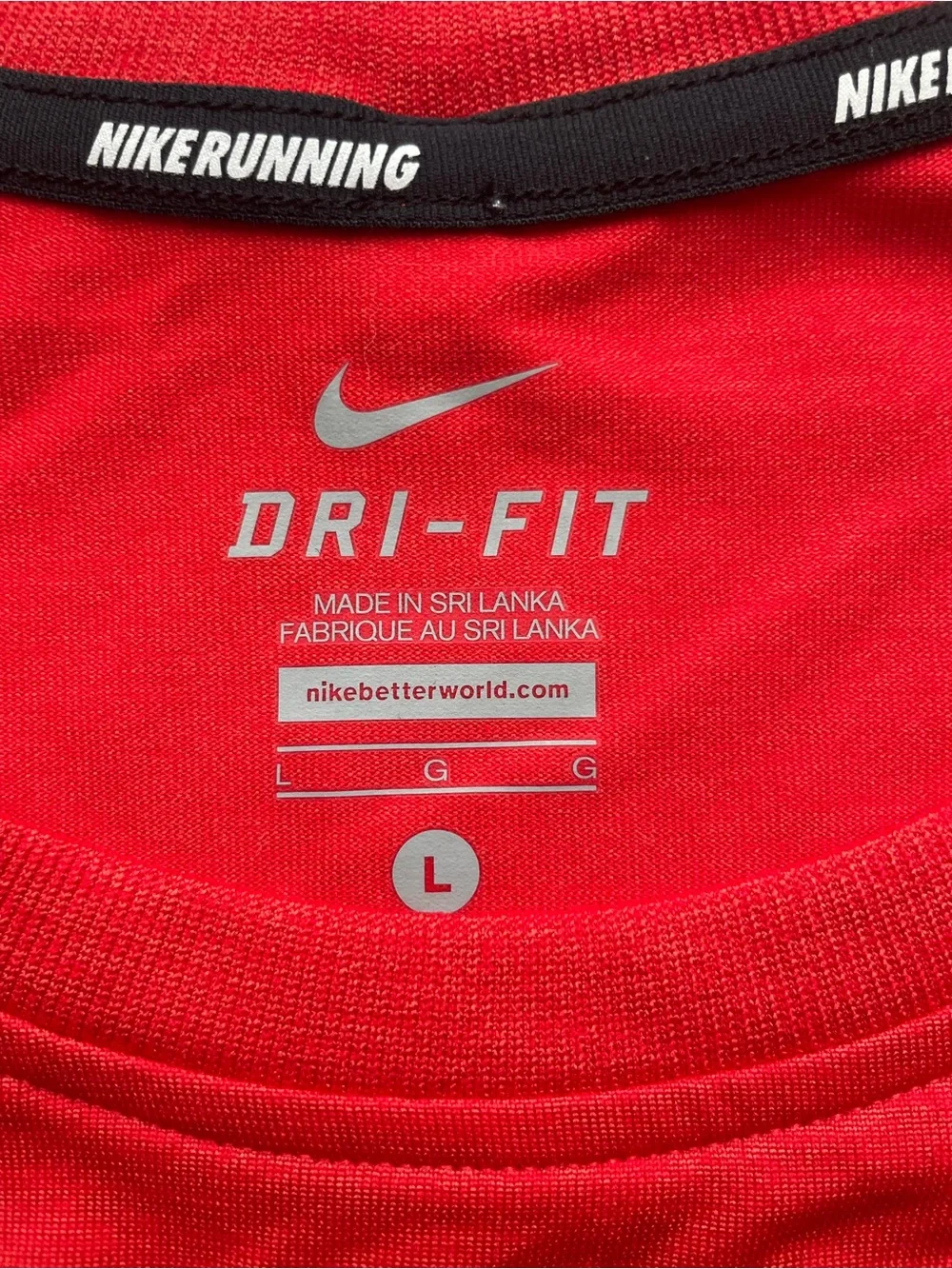 Nike DRI-FIT Running Red Long Sleeve Shirt